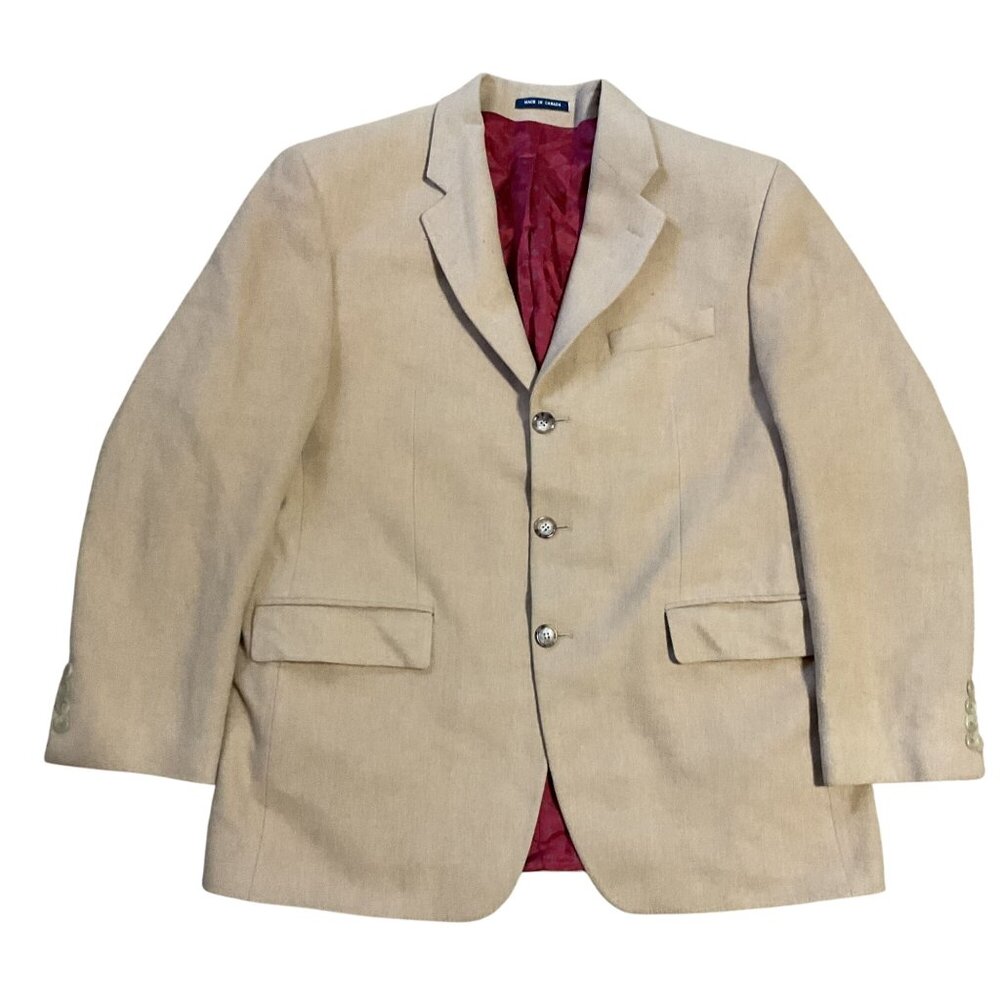 Vtg Ralph Lauren Camel Hair Sport Coat Sz 41S Tan Lined Structured Mens